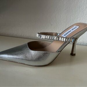 Steve Madden Metallic Silver Heels
